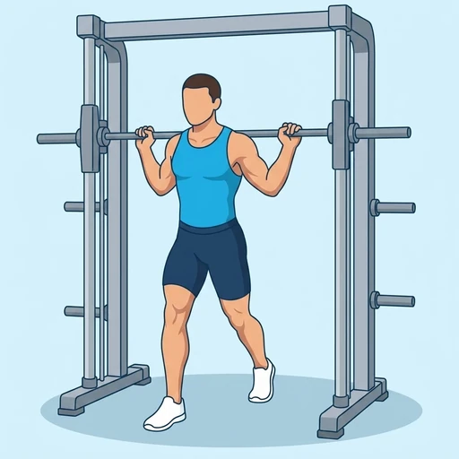 Smith Machine Split Squat — start position, flat illustration