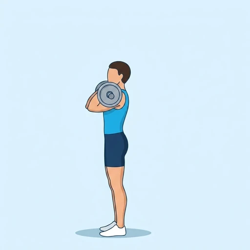 Split Jerk — start position, flat illustration