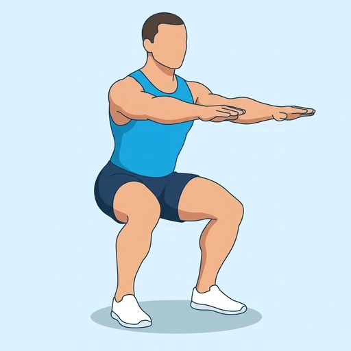 Squat Hold, flat illustration