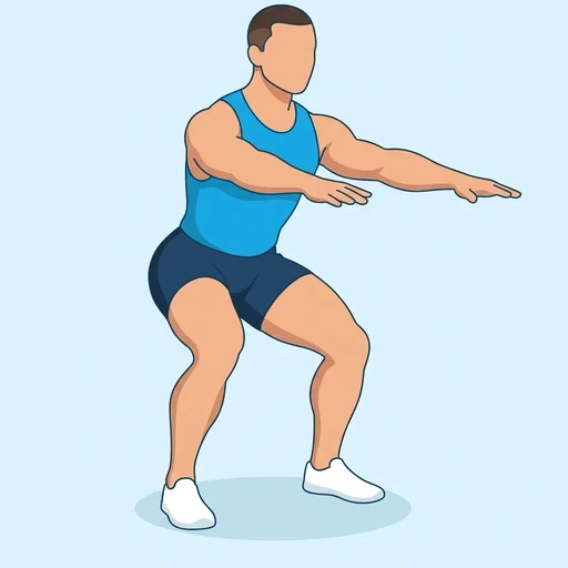 Squat Pulse — peak position, flat illustration