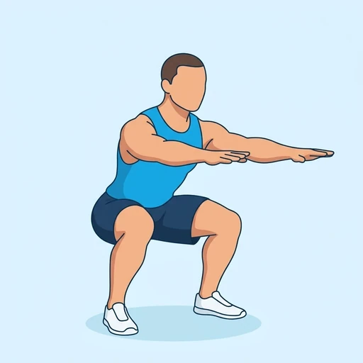 Squat Pulse — start position, flat illustration
