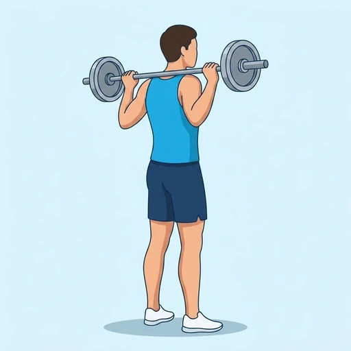 Barbell Back Squat — start position, flat illustration