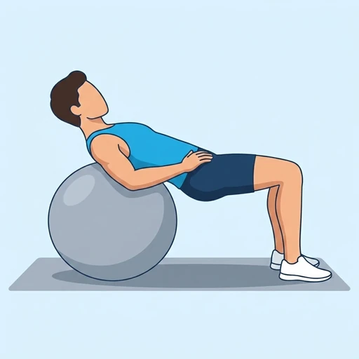 Stability Ball Hip Bridge — peak position, flat illustration