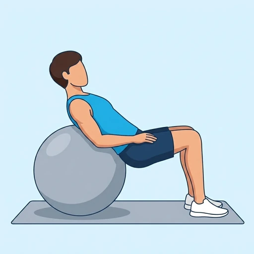 Stability Ball Hip Bridge — start position, flat illustration