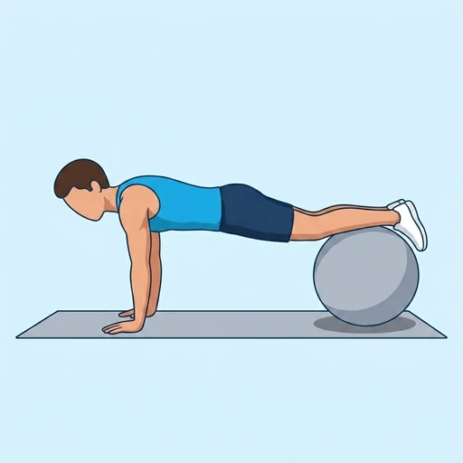 Stability Ball Knee Tuck — start position, flat illustration