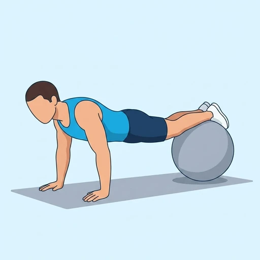 Stability Ball Push-Up — start position, flat illustration