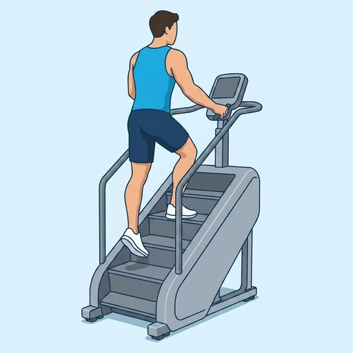 Stair Climber, flat illustration