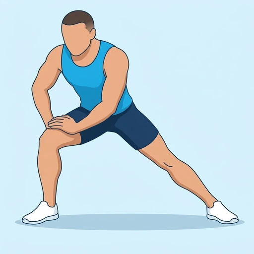 Standing Adductor Stretch, flat illustration