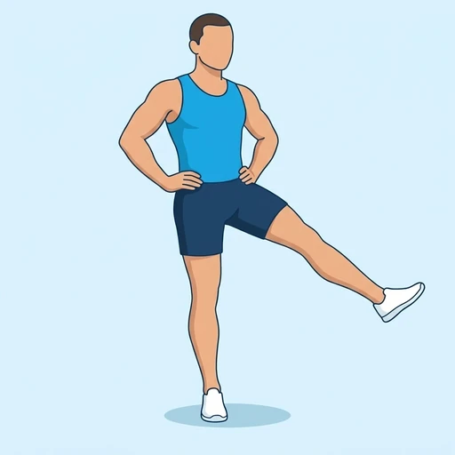 Standing Hip Abduction — peak position, flat illustration