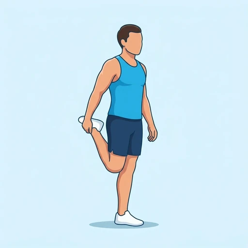 Standing Quad Stretch, flat illustration