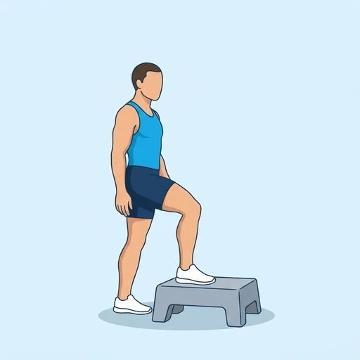 Step-Up to Balance — start position, flat illustration