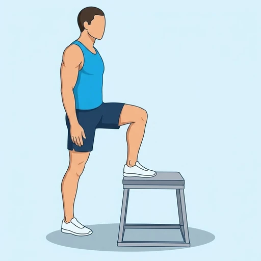 Step Ups — start position, flat illustration