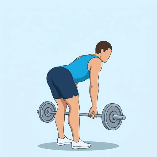 Stiff Leg Deadlift — peak position, flat illustration