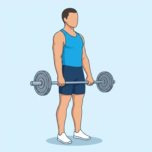 Stiff Leg Deadlift — start position, flat illustration