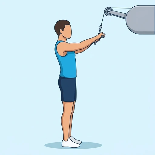Straight-Arm Pulldown — start position, flat illustration