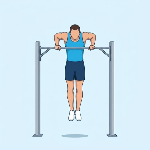 Straight Bar Dips — start position, flat illustration