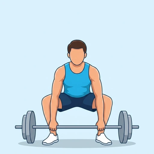Sumo Deadlift — start position, flat illustration