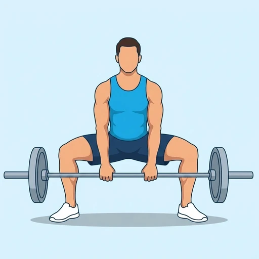 Sumo Squat — peak position, flat illustration