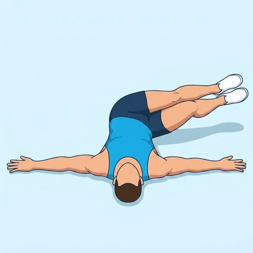 Supine Windshield Wipers — peak position, flat illustration