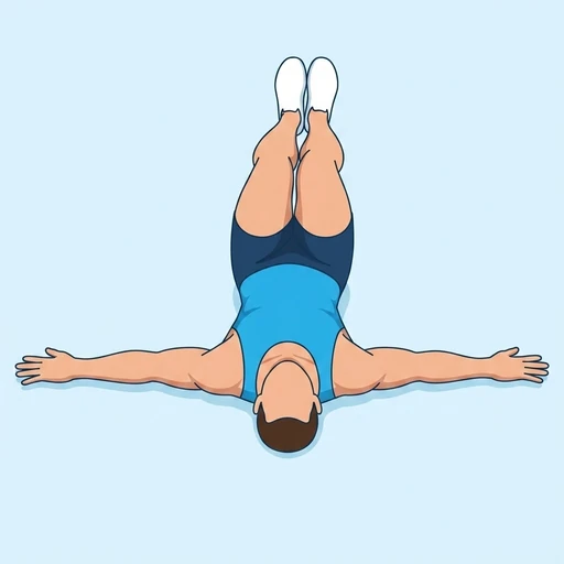 Supine Windshield Wipers — start position, flat illustration