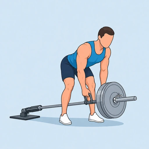 T-Bar Row — start position, flat illustration