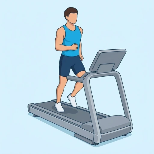Treadmill Running, flat illustration