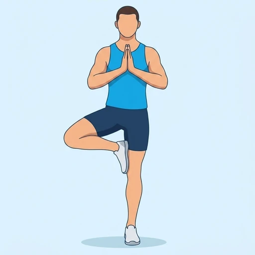 Tree Pose, flat illustration
