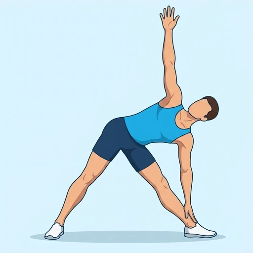 Triangle Pose, flat illustration