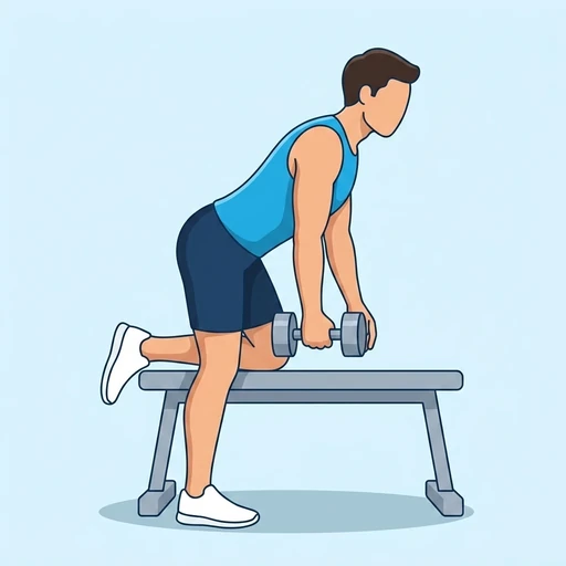 Dumbbell Tricep Kickback — start position, flat illustration