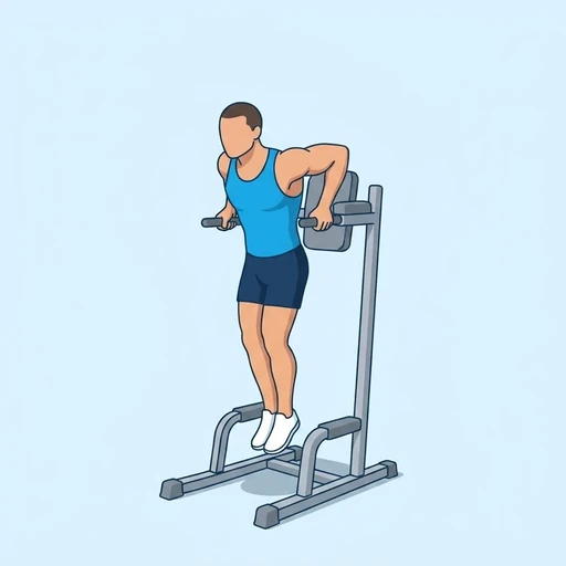 Triceps Dip Hold on Dip Bars, flat illustration
