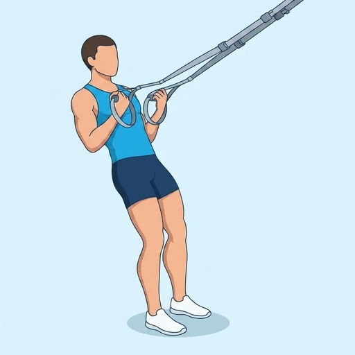 TRX Bicep Curl — peak position, flat illustration
