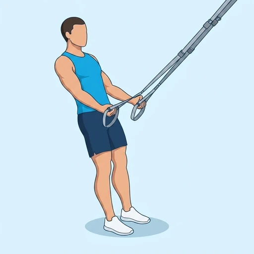 TRX Bicep Curl — start position, flat illustration