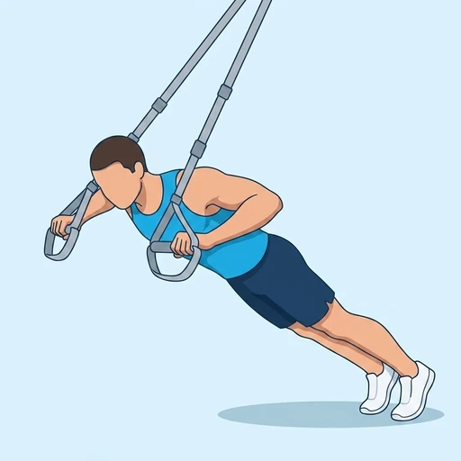 TRX Chest Press — peak position, flat illustration