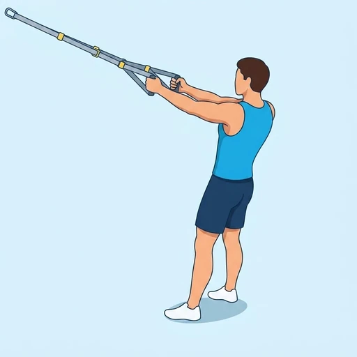 TRX Face Pull — start position, flat illustration