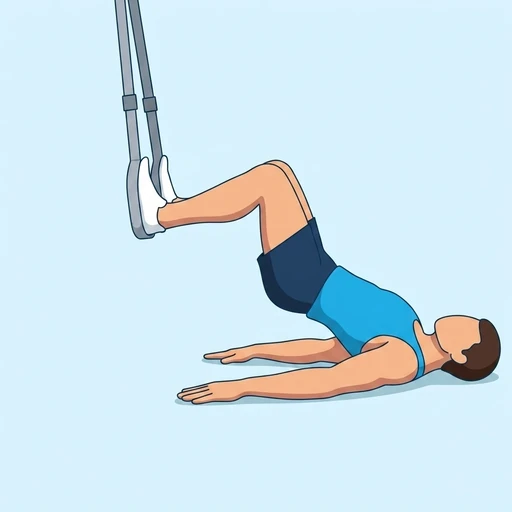 TRX Hamstring Curl — peak position, flat illustration