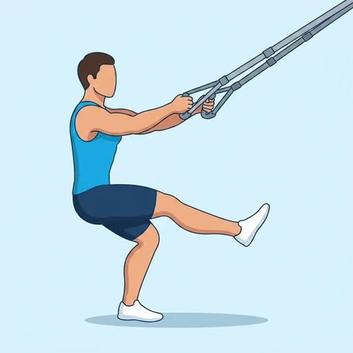 TRX Pistol Squat — start position, flat illustration