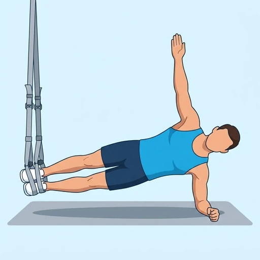 TRX Side Plank, flat illustration
