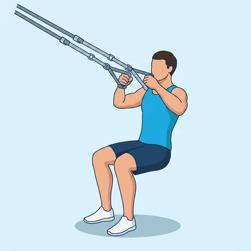 TRX Squat — peak position, flat illustration