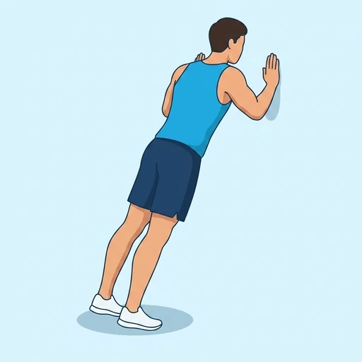 Wall Push Ups — peak position, flat illustration