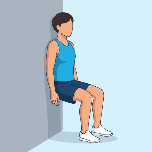 Wall Sit, flat illustration