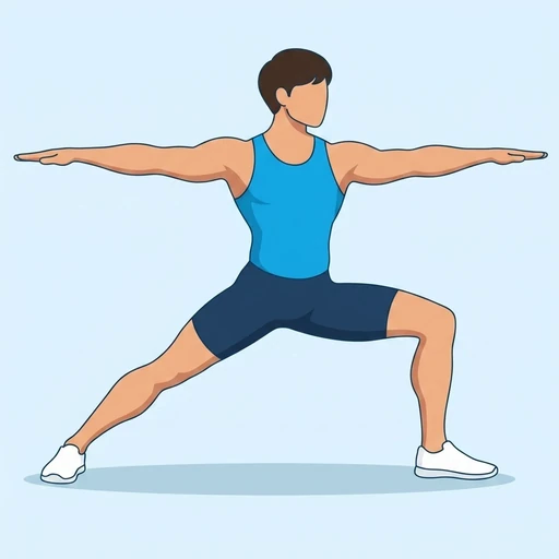 Warrior II, flat illustration