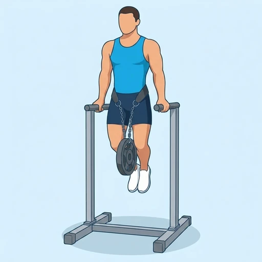 Weighted Dips — start position, flat illustration