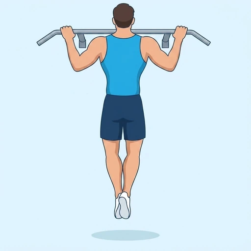 Wide Grip Pull Ups — peak position, flat illustration