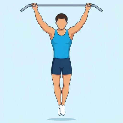 Wide Grip Pull Ups — start position, flat illustration