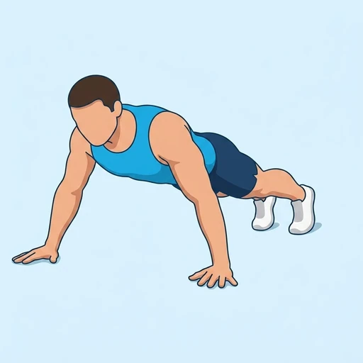 Wide Grip Push Ups — start position, flat illustration