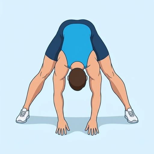 Wide-Legged Forward Fold, flat illustration