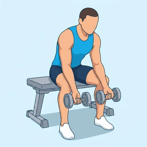 Bilateral Dumbbell Wrist Curl — start position, flat illustration