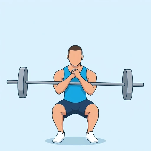 Zercher Squat — peak position, flat illustration